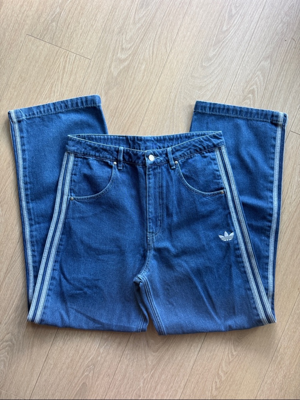 adidas Adicolor Firebird Pants Medium Blue Denim Size 34 - Picture 7 of 16